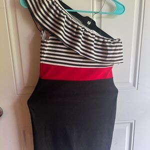 Love Culture Black & White Striped Mini Dress